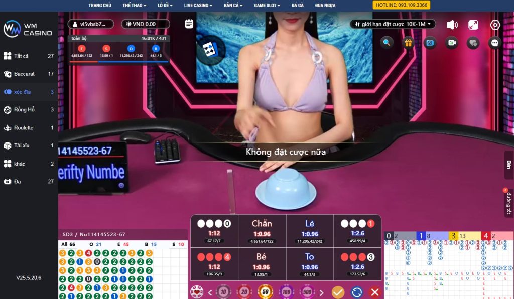 Game sóc đĩa tại Dream Gaming Casino